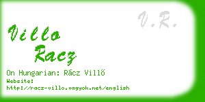 villo racz business card