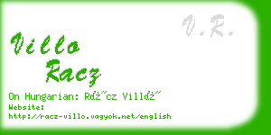 villo racz business card